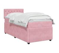 vidaXL Cama Box Spring con colchón Rosa 80 x 200 cm Terciopelo, Cama de Box Spring Moderna, cabecera Ajustable cómoda, tapizada en Terciopelo, Mueble Elegante Que Ahorra Espacio
