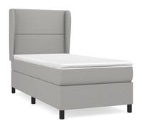 vidaXL Cama box spring con colchón tela 100x200 cm Multicolor Gris claro