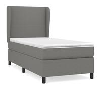 vidaXL Cama box spring con colchón tela 100x200 cm Multicolor Gris oscuro