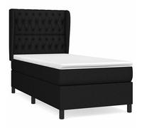 vidaXL Cama box spring con colchón tela 100x200 cm Multicolor Negro