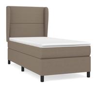 vidaXL Cama box spring con colchón tela 100x200 cm Multicolor Taupé