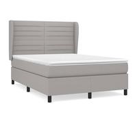 vidaXL Cama box spring con colchón tela 140x200 cm Multicolor Gris claro