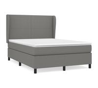 vidaXL Cama box spring con colchón tela 140x200 cm Multicolor Gris oscuro