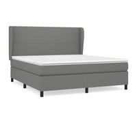 vidaXL Cama box spring con colchón tela 160x200 cm Multicolor Gris oscuro