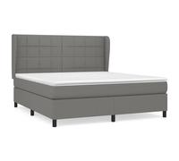vidaXL Cama box spring con colchón tela 160x200 cm Multicolor Gris oscuro