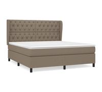 vidaXL Cama box spring con colchón tela 160x200 cm Multicolor Taupé