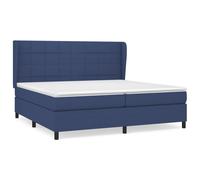 vidaXL Cama box spring con colchón tela 200x200 cm Multicolor Azul