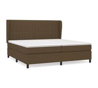vidaXL Cama box spring con colchón tela 200x200 cm Multicolor Marrón oscuro