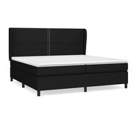 vidaXL Cama box spring con colchón tela 200x200 cm Multicolor Negro