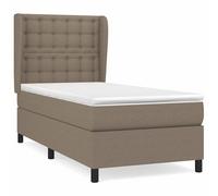 vidaXL Cama box spring con colchón tela 90x200 cm Multicolor Taupé