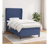 vidaXL Cama box spring con colchón tela azul 100x200 cm