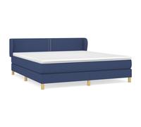 vidaXL Cama box spring con colchón tela azul 180x200 cm