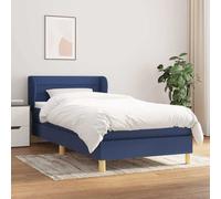 Cama con somier y colchón azul vidaXL, 90x190 cm, tapizada en tela