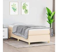 vidaXL Cama box spring con colchón tela color crema 100x200 cm