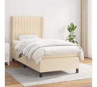 vidaXL Cama box spring con colchón tela color crema 100x200 cm