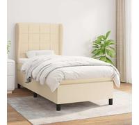 vidaXL Cama box spring con colchón tela color crema 100x200 cm