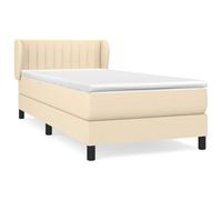 vidaXL Cama box spring con colchón tela color crema 90x190 cm