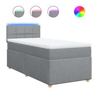 vidaXL Cama box spring con colchón tela gris claro 100x200 cm