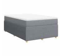 vidaXL Cama box spring con colchón tela gris claro 120x200 cm