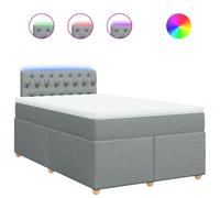 vidaXL Cama box spring con colchón tela gris claro 120x200 cm