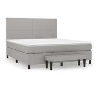 vidaXL Cama box spring con colchón tela gris claro 160x200 cm