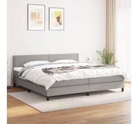 vidaXL Cama box spring con colchón tela gris claro 180x200 cm