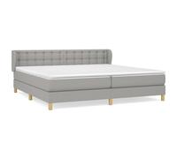 vidaXL Cama box spring con colchón tela gris claro 200x200 cm