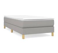 vidaXL Cama box spring con colchón tela gris claro 80x200 cm