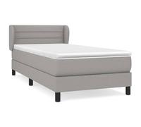 vidaXL Cama box spring con colchón tela gris claro 80x200 cm