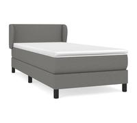 vidaXL Cama box spring con colchón tela gris oscuro 100x200 cm