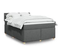 vidaXL Cama box spring con colchón tela gris oscuro 140x190 cm