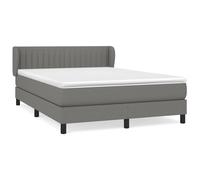 vidaXL Cama box spring con colchón tela gris oscuro 140x190 cm