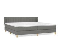 vidaXL Cama box spring con colchón tela gris oscuro 200x200 cm
