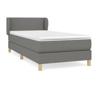 vidaXL Cama box spring con colchón tela gris oscuro 90x200 cm