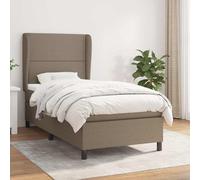 vidaXL Cama box spring con colchón tela gris taupe 100x200 cm