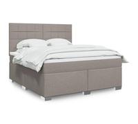 Cama con somier y colchón vidaXL, color taupe, 180x200 cm, tapizada en tela