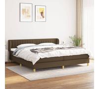 vidaXL Cama box spring con colchón tela marrón oscuro 200x200 cm