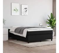 vidaXL Cama box spring con colchón tela negro 140x200 cm