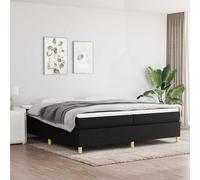 vidaXL Cama box spring con colchón tela negro 200x200 cm