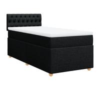 vidaXL Cama box spring con colchón tela negro 90x200 cm
