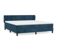 vidaXL Cama box spring con colchón terciopelo 160x200 cm Multicolor Azul oscuro