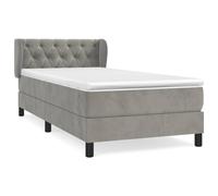 vidaXL Cama box spring con colchón terciopelo 80x200 cm Multicolor Gris claro