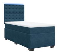 vidaXL Cama box spring con colchón terciopelo azul 100x200 cm