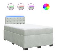 vidaXL Cama box spring con colchón terciopelo gris claro 120x190 cm