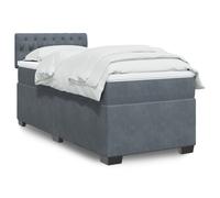 vidaXL Cama box spring con colchón terciopelo gris oscuro 100x200 cm