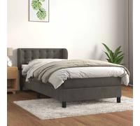vidaXL Cama box spring con colchón terciopelo 80x200 cm Multicolor Gris oscuro