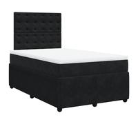 vidaXL Cama box spring con colchón terciopelo negro 120x190 cm