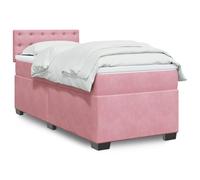 vidaXL Cama box spring con colchón terciopelo rosa 100x200 cm
