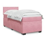 vidaXL Cama box spring con colchón terciopelo rosa 100x200 cm
