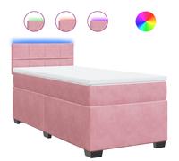 vidaXL Cama box spring con colchón terciopelo rosa 90x200 cm